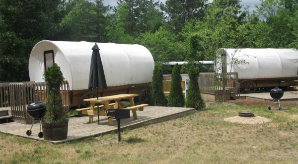 Channel Your Inner Pioneer When You Spend The Night At This Covered Wagon Campground In Lodi, Wisconsin