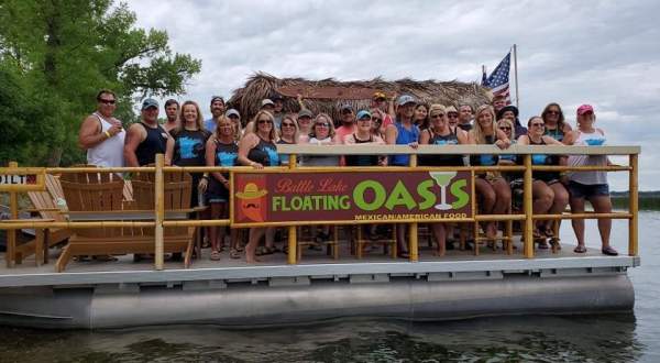 You Can Cruise Around Battle Lake On This Floating Tiki Bar In Minnesota