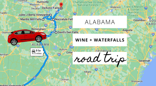 Explore Alabama’s Best Waterfalls And Wineries On This Multi-Day Road Trip