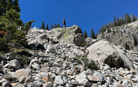 Climb A Natural Rock Staircase Into The Clouds On The Delta Lake Trail In Wyoming's Teton Range