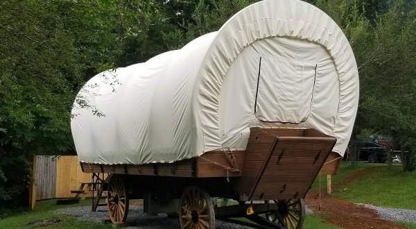 Stay The Night In A Old-Fashioned Covered Wagon At Rose Creek Campground In North Carolina