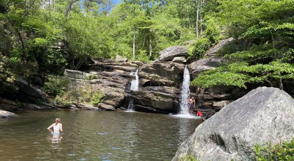 Swim At The Bottom Of A Three-Tiered Waterfall After The 2-Mile Hike To Cheaha Falls In Alabama