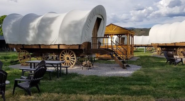 Channel Your Inner Pioneer When You Spend The Night At This Covered Wagon Campground In Idaho