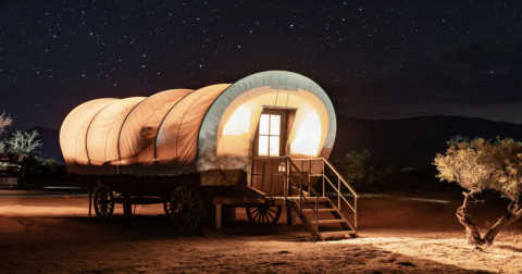 Channel Your Inner Pioneer When You Spend The Night At This Covered Wagon In Sandy Valley Ranch, Nevada