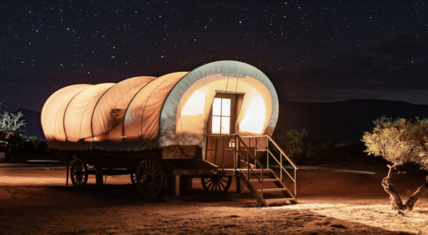 Channel Your Inner Pioneer When You Spend The Night At This Covered Wagon In Sandy Valley Ranch, Nevada