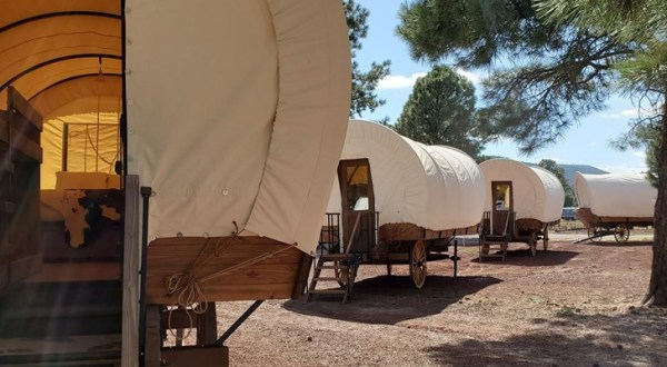 Channel Your Inner Pioneer When You Spend The Night At This Covered Wagon Campground In Williams, Arizona