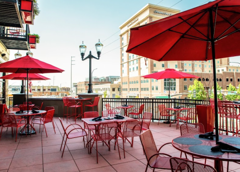 The Outdoor Bar In Idaho, Red Umbrella, Is The Perfect Spot To Grab A Drink On A Hot Day