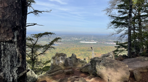 Climb A Short Mountain Trail Into The Clouds On The Pinnacle Trail In North Carolina's Piedmont Region