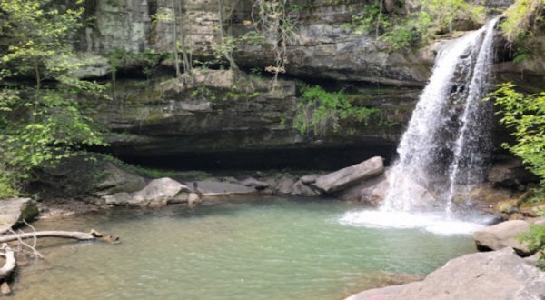 Swim At The Bottom Of A Waterfall After The 5-Minute Hike To Buttermilk Falls In Pennsylvania