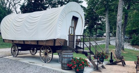Stay The Night In An Old-Fashioned Covered Wagon At Horse Cave In Kentucky