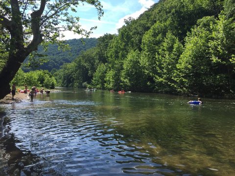 You Can Swim And Primitive Tube At Big Bend In West Virginia