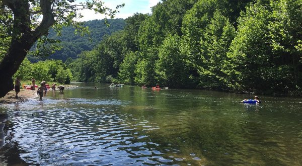 You Can Swim And Primitive Tube At Big Bend In West Virginia