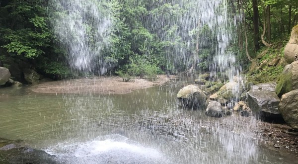 Swim Underneath A Waterfall At This Refreshing Seasonal Natural Pool In Indiana