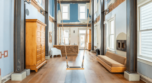 Your Inner Child Will Be Delighted When You Stay At This Cincinnati Airbnb With A Three-Story Indoor Swing