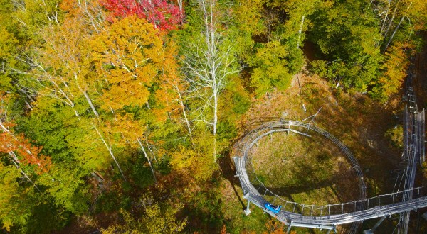 Take A Ride Through Massachusetts’ Fall Foliage On The Thunderbolt Mountain Coaster