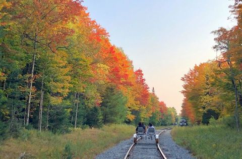 This New York Railbike Ride Leads To The Most Stunning Fall Foliage You've Ever Seen