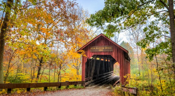 Walk Across The Beanblossom Covered Bridge For A Gorgeous View Of Indiana’s Fall Colors