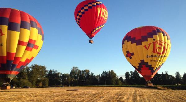 Take A Scenic Hot Air Balloon Ride Over The Forests And Inland Lakes Of Oregon