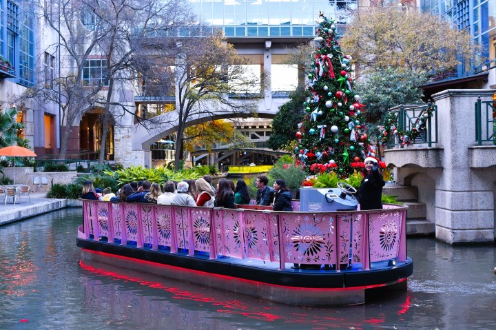 San Antonio Riverwalk Christmas lights boat tour