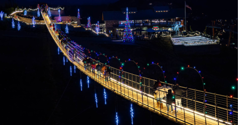 Enjoy Christmas Lights With One Of The Best Views In The State This Year At The Gatlinburg Sky Bridge In Tennessee