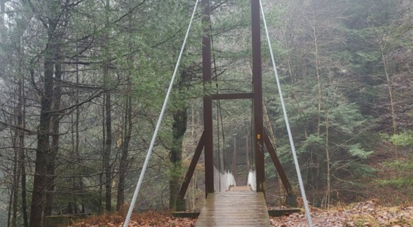 The Pennsylvania State Park Where You Can Hike Across A Swinging Bridge And Wooden Footbridges Is A Grand Adventure