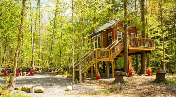 The Treehouse at Plummer Shores Is A House In New Hampshire Where You Can Spend The Night