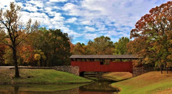 The Arkansas Park Where You Can Stroll Across A Covered Bridge And Footbridge Is A Grand Adventure