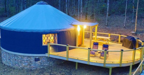 North Carolina's New Glampground Getaway, Dupont Yurts Is Truly One Of A Kind