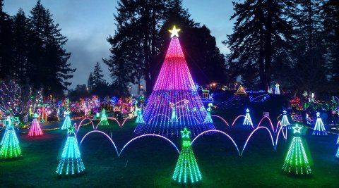 Walk Through A Winter Wonderland Of Lights This Holiday Season At Nature's Coastal Holiday in Brookings In Oregon