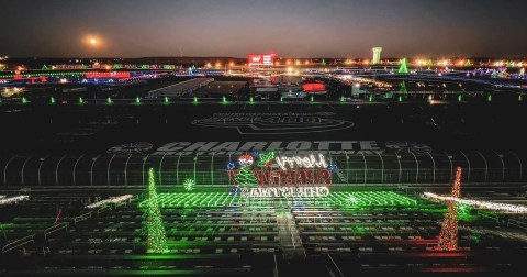 Take A Dreamy Ride Through The Largest Drive-Thru Light Show In North Carolina, Speedway Christmas