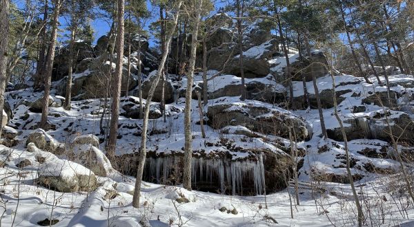Marvel Over Frozen Waterfalls And Snow-Frosted Rock Formations On This Winter Hike In Missouri