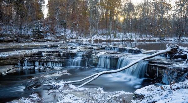 The Frozen Waterfall At Indiana’s Cataract Falls Looks Like Something From Another Planet