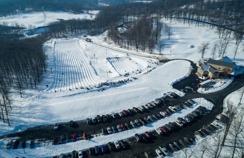 Race Down More Than 14 Snow Tubing Lanes At Iron Valley Tubing In Pennsylvania