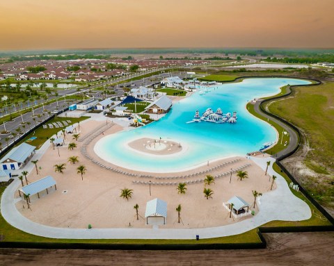 Florida Has A Brand New Turquoise Lagoon With Floating Cabanas & Inflatable Water Park