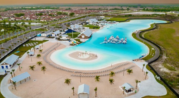 Florida Has A Brand New Turquoise Lagoon With Floating Cabanas & Inflatable Water Park
