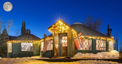 Dine Inside A Yurt With A 25-Minute Sleigh Ride At The Viking Yurt In Utah