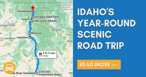 This 450-Mile Road Trip Leads To Some Of The Most Scenic Parts Of Idaho, No Matter What Time Of Year It Is