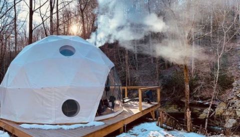 You'll Find A Luxury Glampground At Glamping Unplugged In North Carolina, It's Ideal For Winter Snuggles And Relaxation