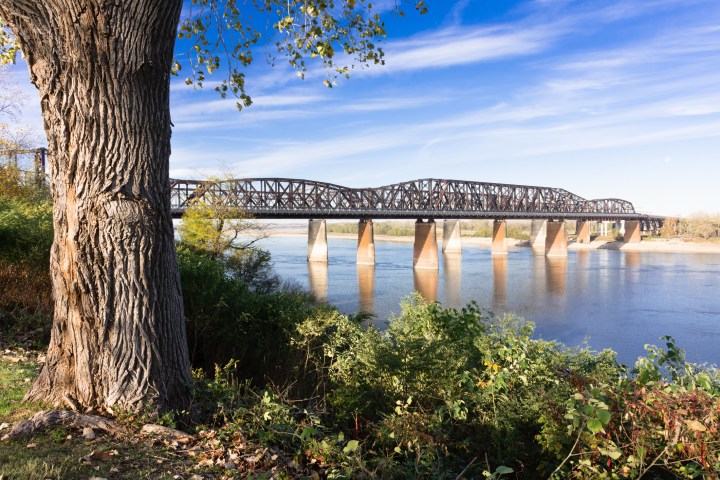 Big River Crossing Bridge, Memphis with Mississippi River