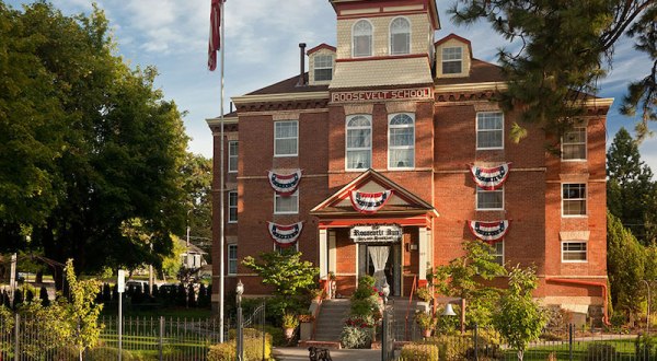 Built In 1905, The Roosevelt Inn Is A Historic Boutique Hotel In Idaho Located Inside A Former Schoolhouse