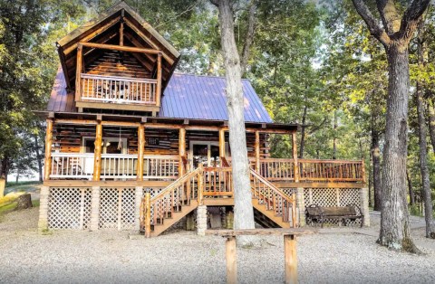 Get Away From It All At This Cabin With A Private Lake And Hot Tub In Missouri