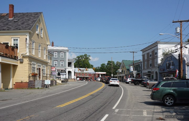 looking downtown in Kingfield, ME