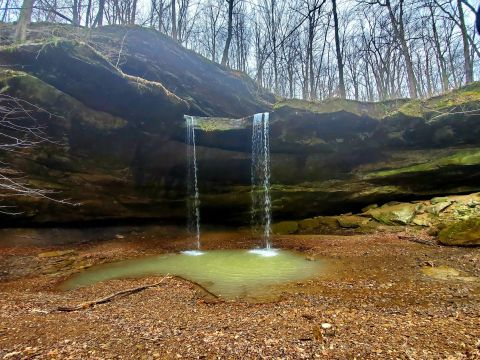 Visit Double Falls, Indiana's Beautiful Secret Waterfall