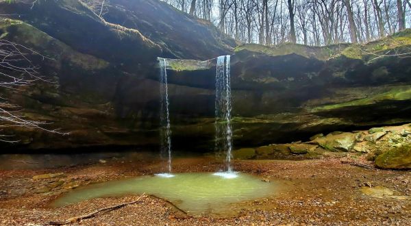 Visit Double Falls, Indiana’s Beautiful Secret Waterfall