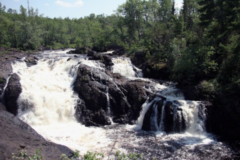 View of Kawishiwi Falls from the Kawishiwi Trail near Ely, MN in the Superior National Forest.