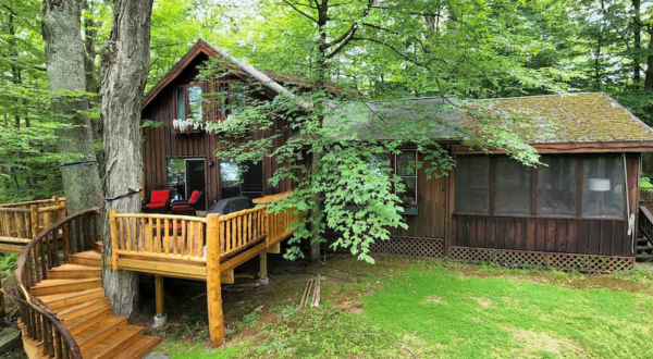 Stay Overnight In This Breathtaking Cabin Just Steps From The Lake In New York