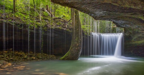 A Bit Of An Unexpected Natural Wonder, Few People Know There Is A Waterfall Grotto Hiding In Arkansas