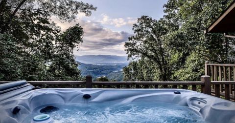 Soak In A Hot Tub Surrounded By Natural Beauty At This Epic Honeymoon Cabin In North Carolina
