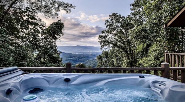 Soak In A Hot Tub Surrounded By Natural Beauty At This Epic Honeymoon Cabin In North Carolina
