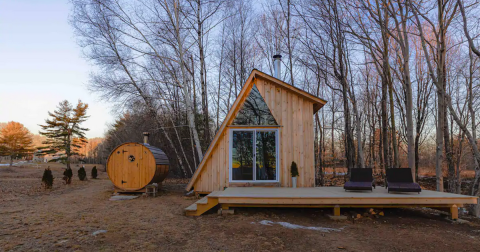 You'll Never Forget Your Stay At This Charming Cabin In New Hampshire With Its Very Own Sauna